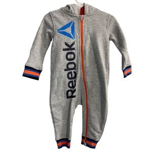 NWT -  Reebok Gray Hoodie Romper -  Size 12 months